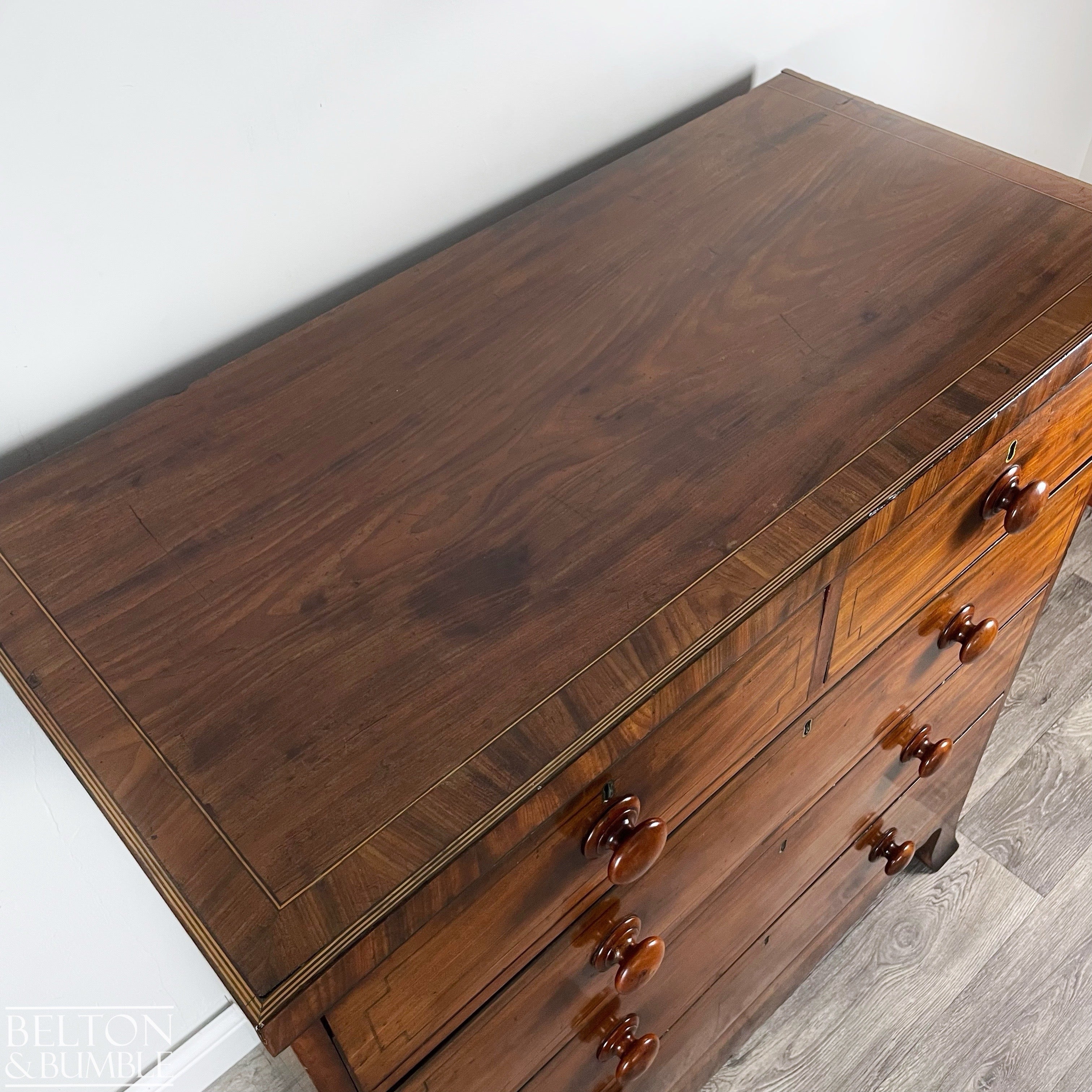 Victorian Mahogany Five Drawer Chest of Drawers-Belton & Bumble