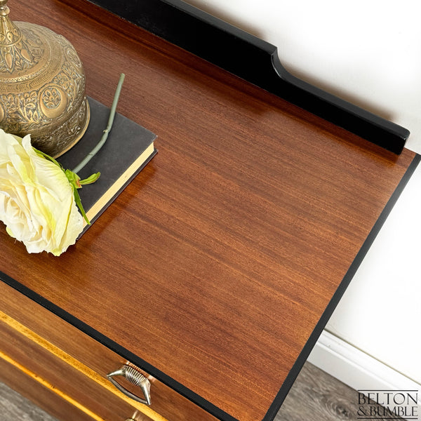 Mid-Century 3-Drawer Chest in Black and Teak-Belton & Butler