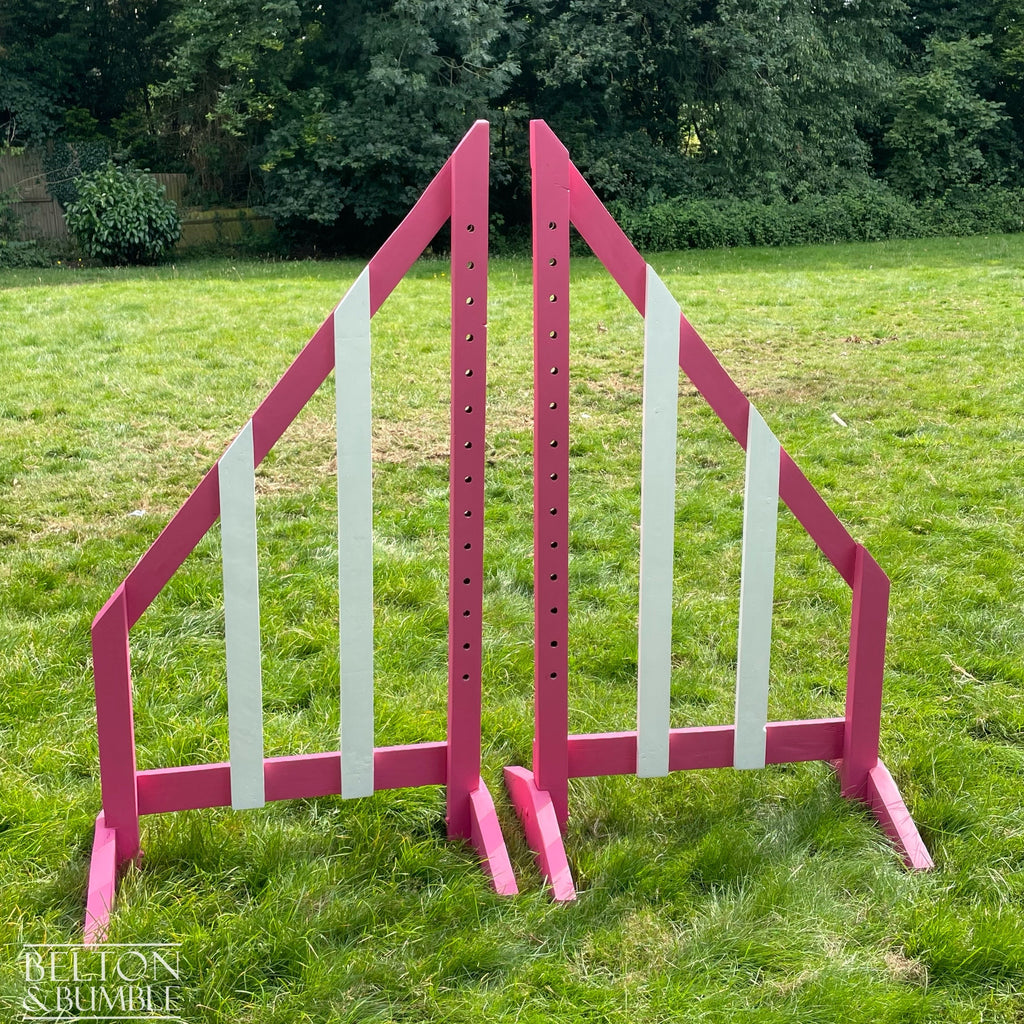 Set of Five Painted Wooden Showjumping Wings & 15 Sets of Metal Cups-Belton & Bumble
