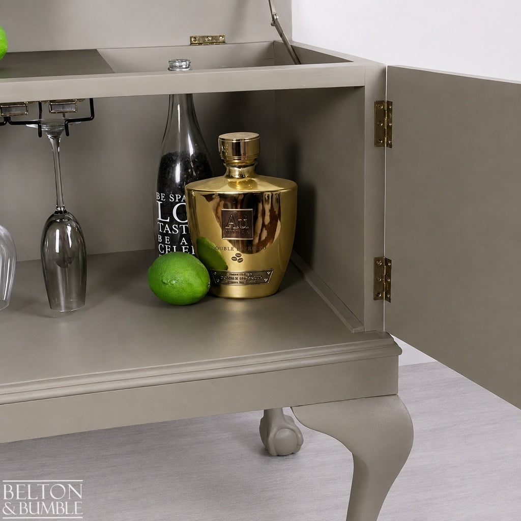 Mahogany Cocktail Cabinet in Green Grey and Bronze