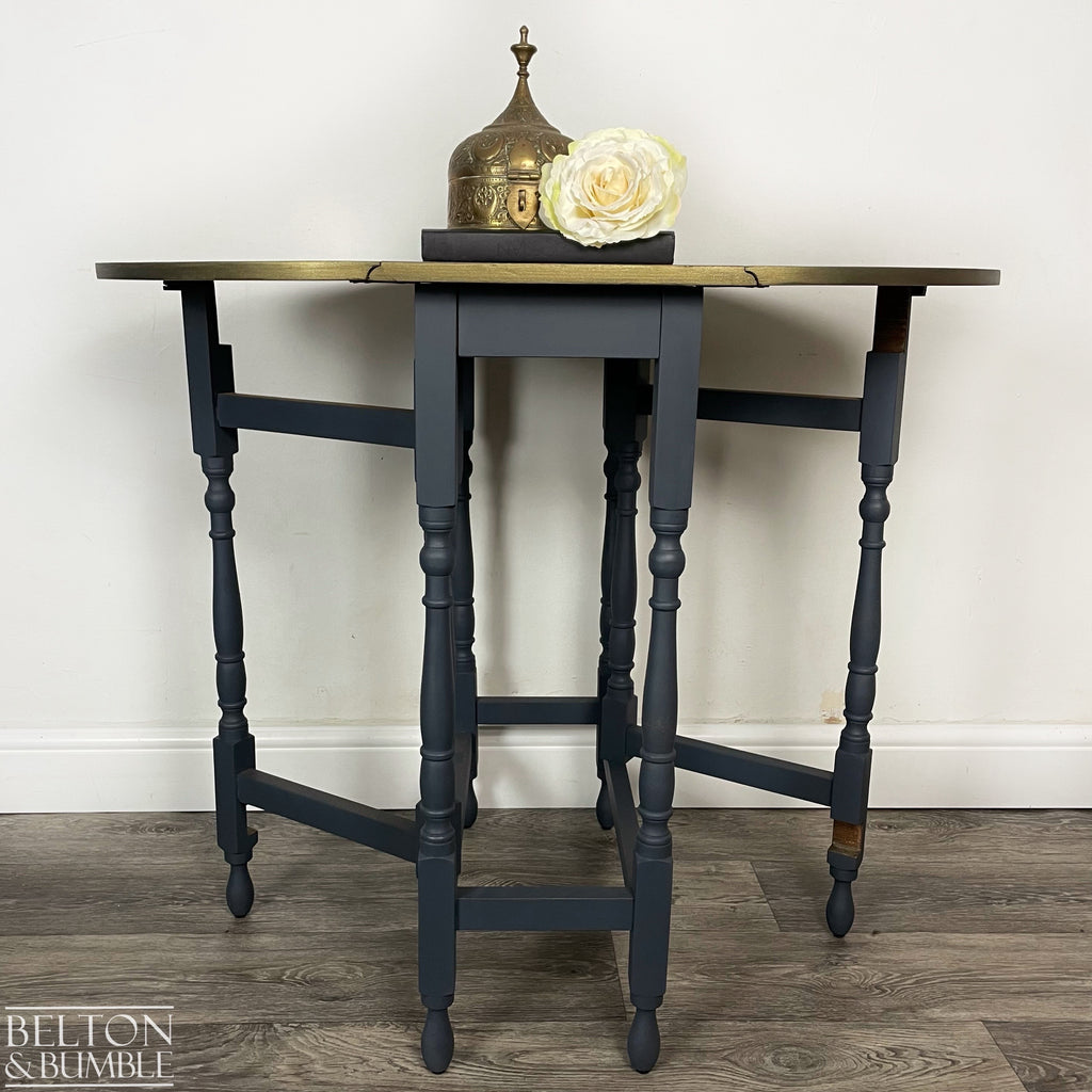 Gate Leg Drop Leaf Dining Table in Navy-Belton & Bumble