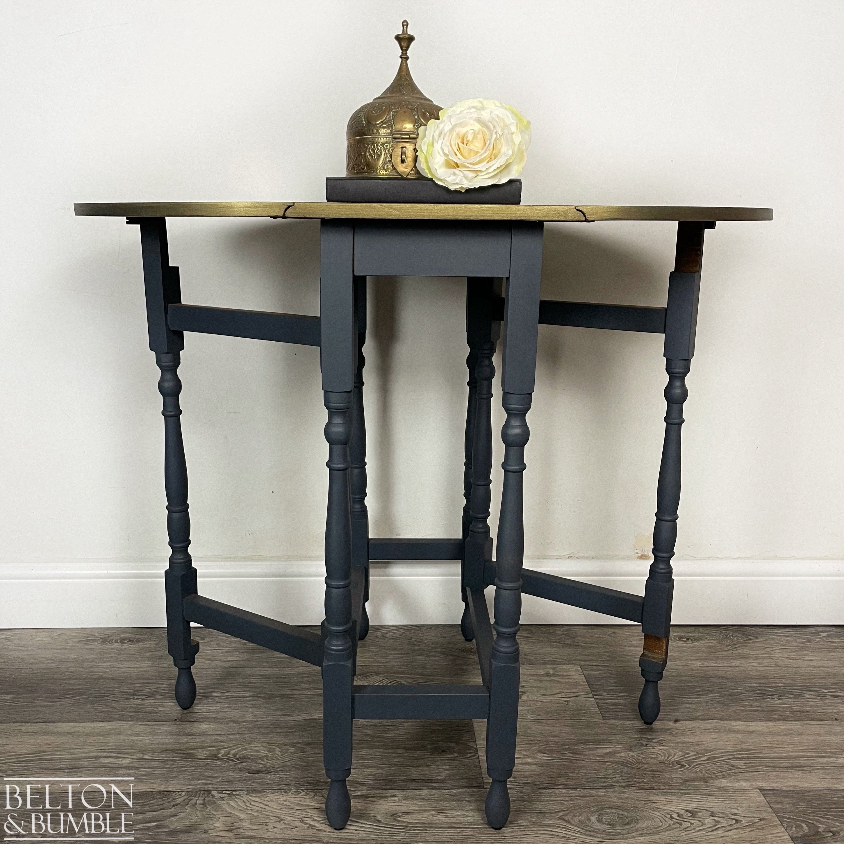 Gate Leg Drop Leaf Dining Table in Navy-Belton & Bumble