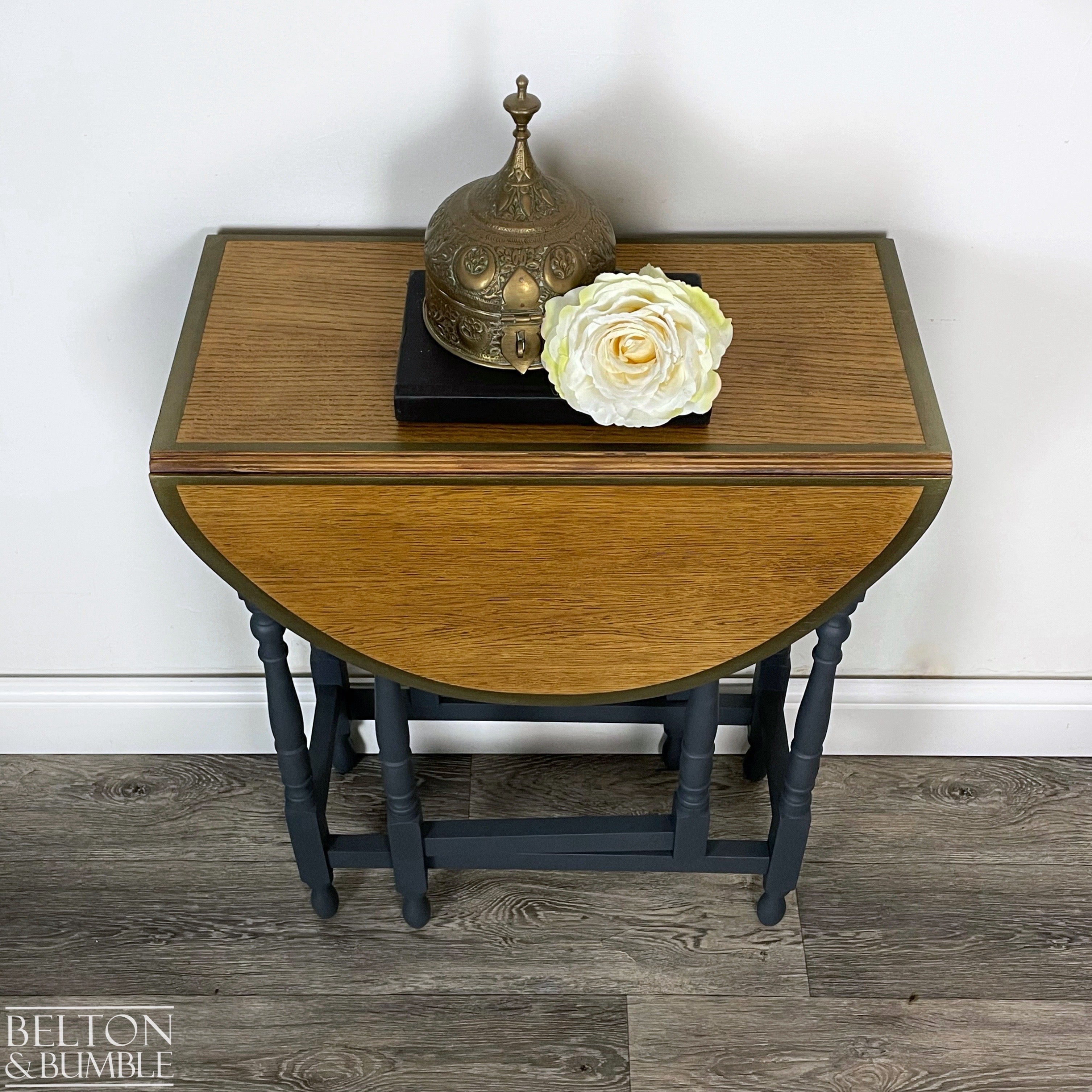 Gate Leg Drop Leaf Dining Table in Navy-Belton & Bumble