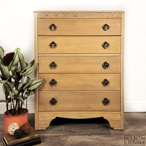 Vintage Light Oak Lebus Chest of Drawers-Belton & Butler