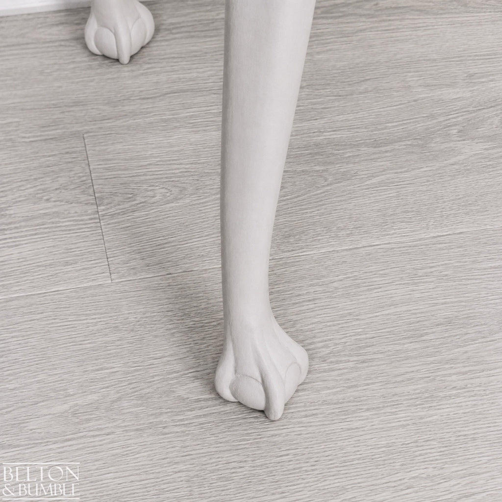 Grey & Silver Pie-Crust Side Table with Claw-and-Ball Feet