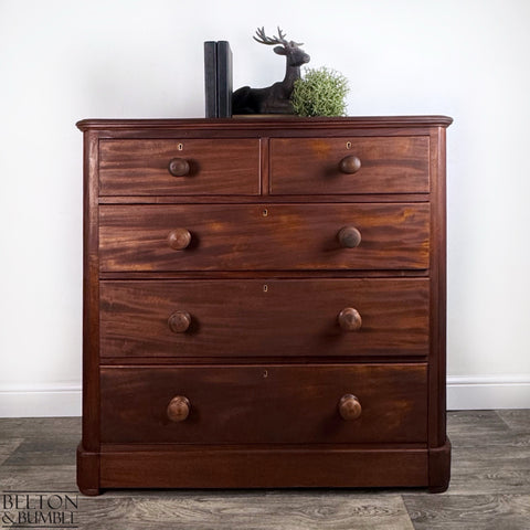 Victorian Mahogany Five Drawer Chest of Drawers-Belton & Butler