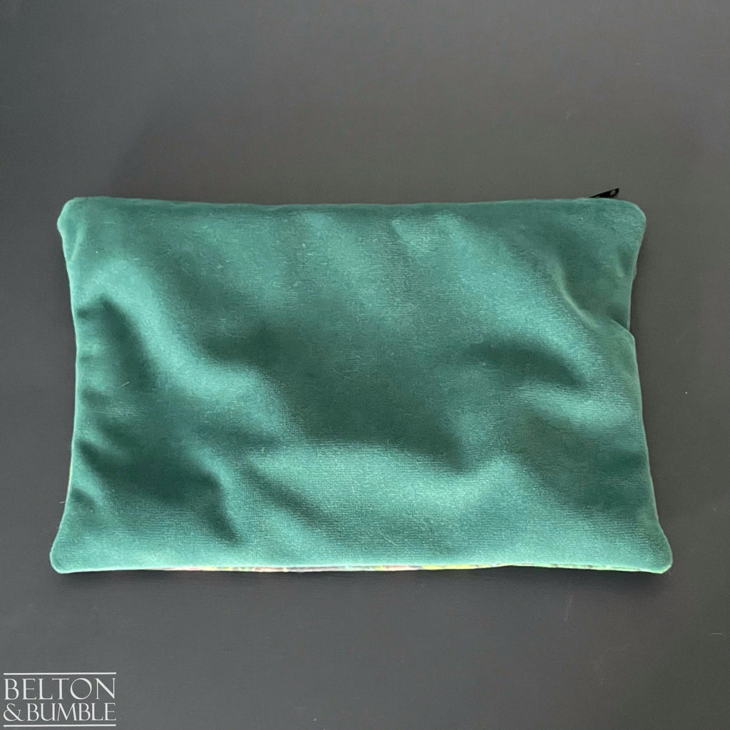 Handmade Make Up / Travel Toiletries Bag in “Silverback” Velvet Fabric by Emma Shipley-Belton & Bumble