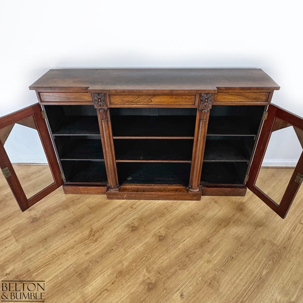 Antique Walnut Side Cabinet with Glazed Doors-Belton & Butler