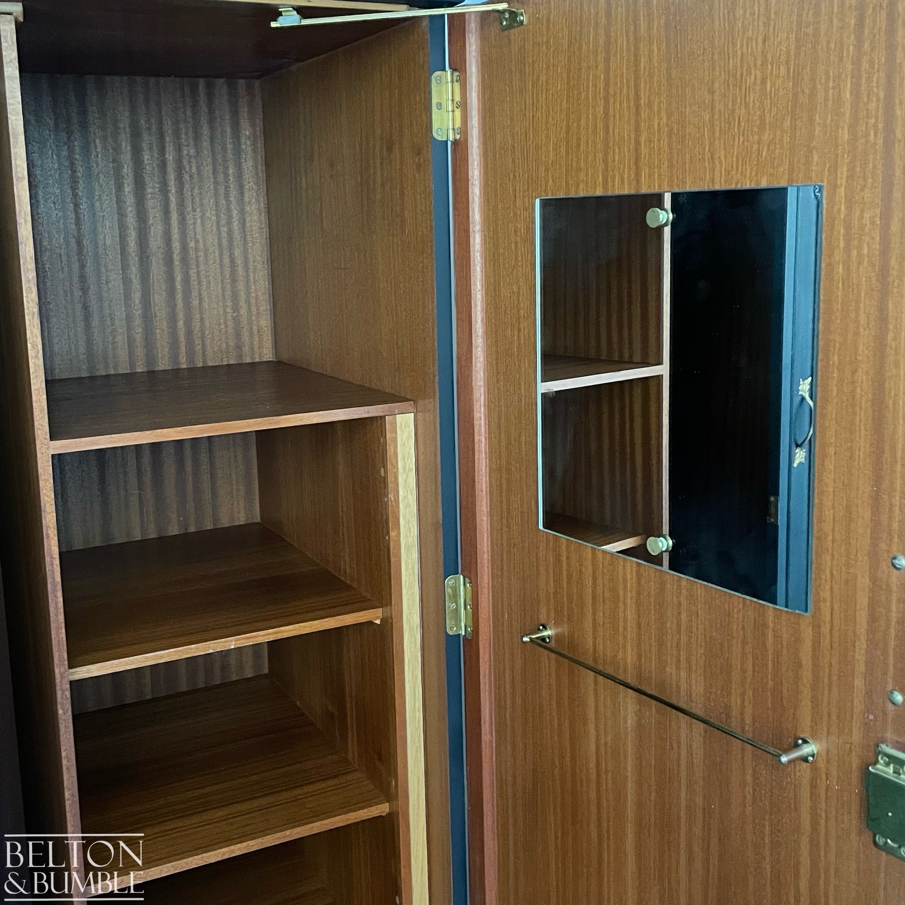 Vintage Double Door Armoire Wardrobe in Black-Wardrobe-Belton & Bumble