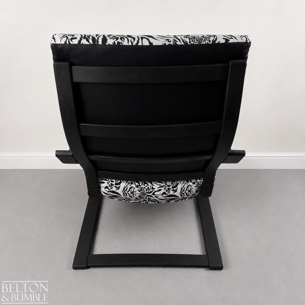 Monochrome Rocker Chair with Tiger Print