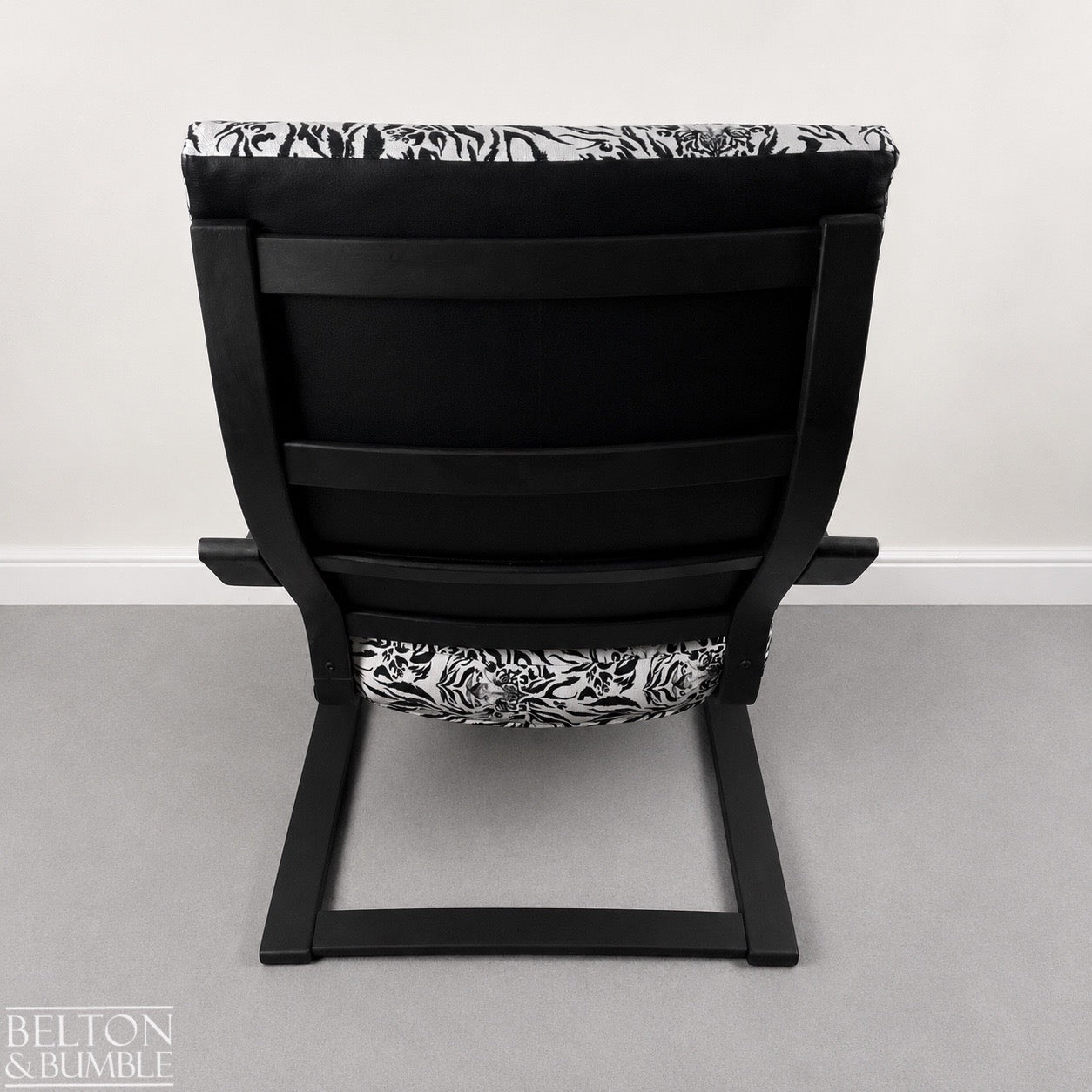 Monochrome Rocker Chair with Tiger Print
