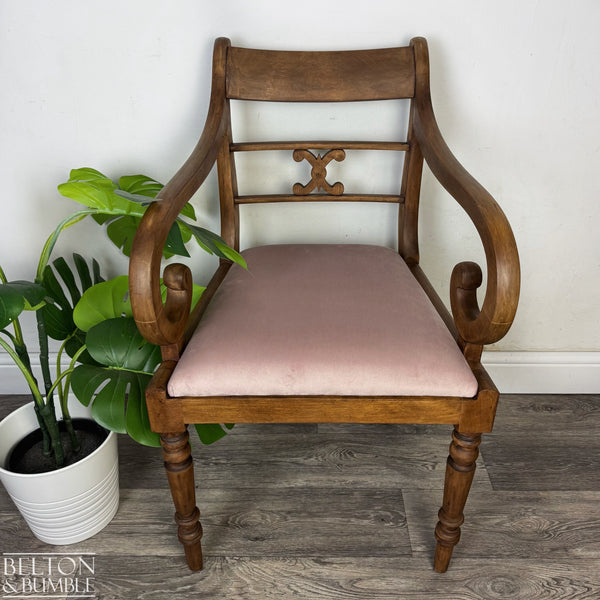 Vintage Scroll-Arm Accent Chair