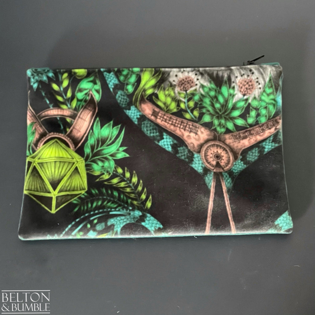 Handmade Make Up / Travel Toiletries Bag in “Silverback” Velvet Fabric by Emma Shipley-Belton & Bumble