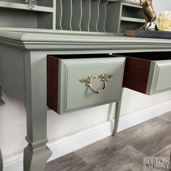 Writing Desk / Dressing Table with Hutch in Sage Green