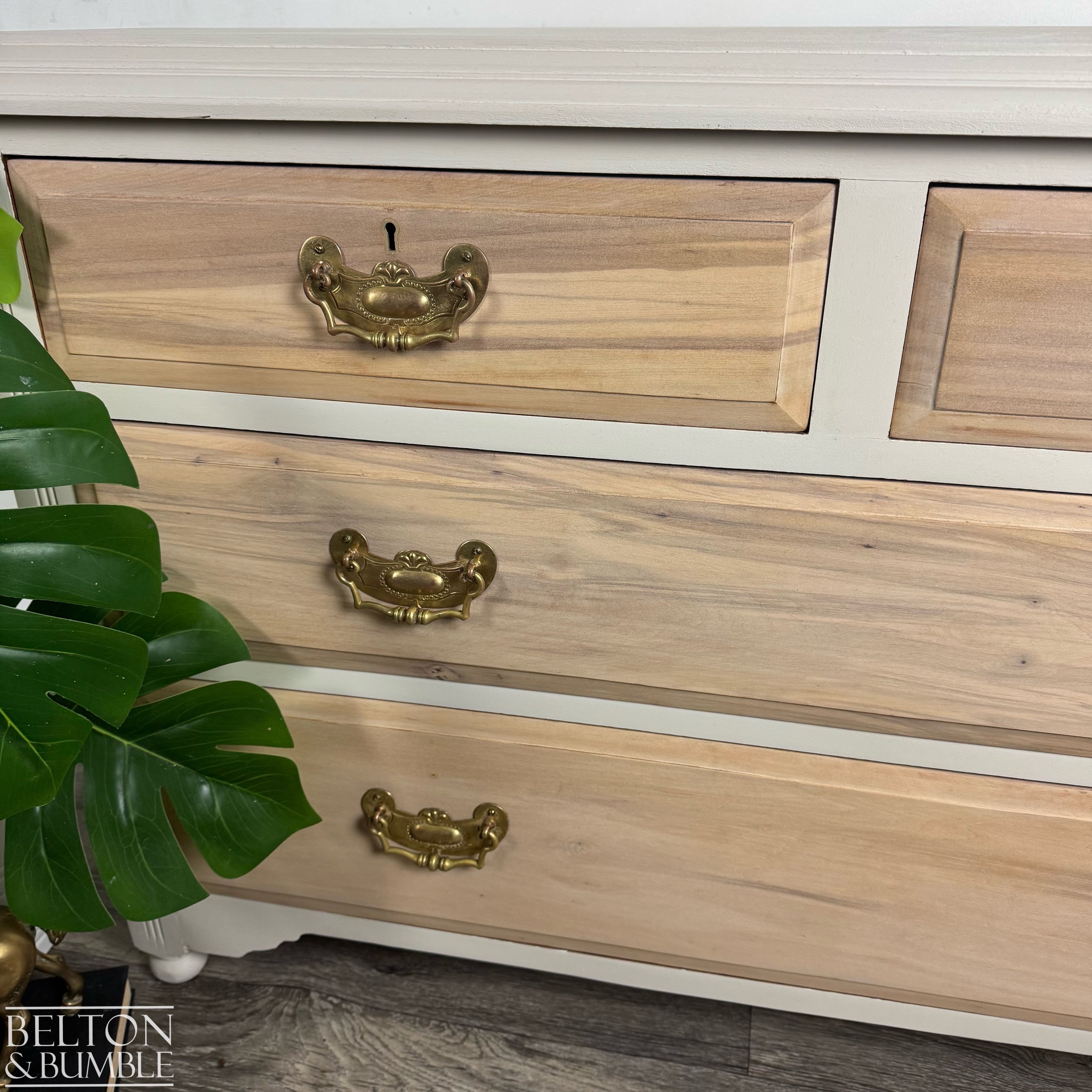 Vintage Pine Four Drawer Chest of Drawers in Cream