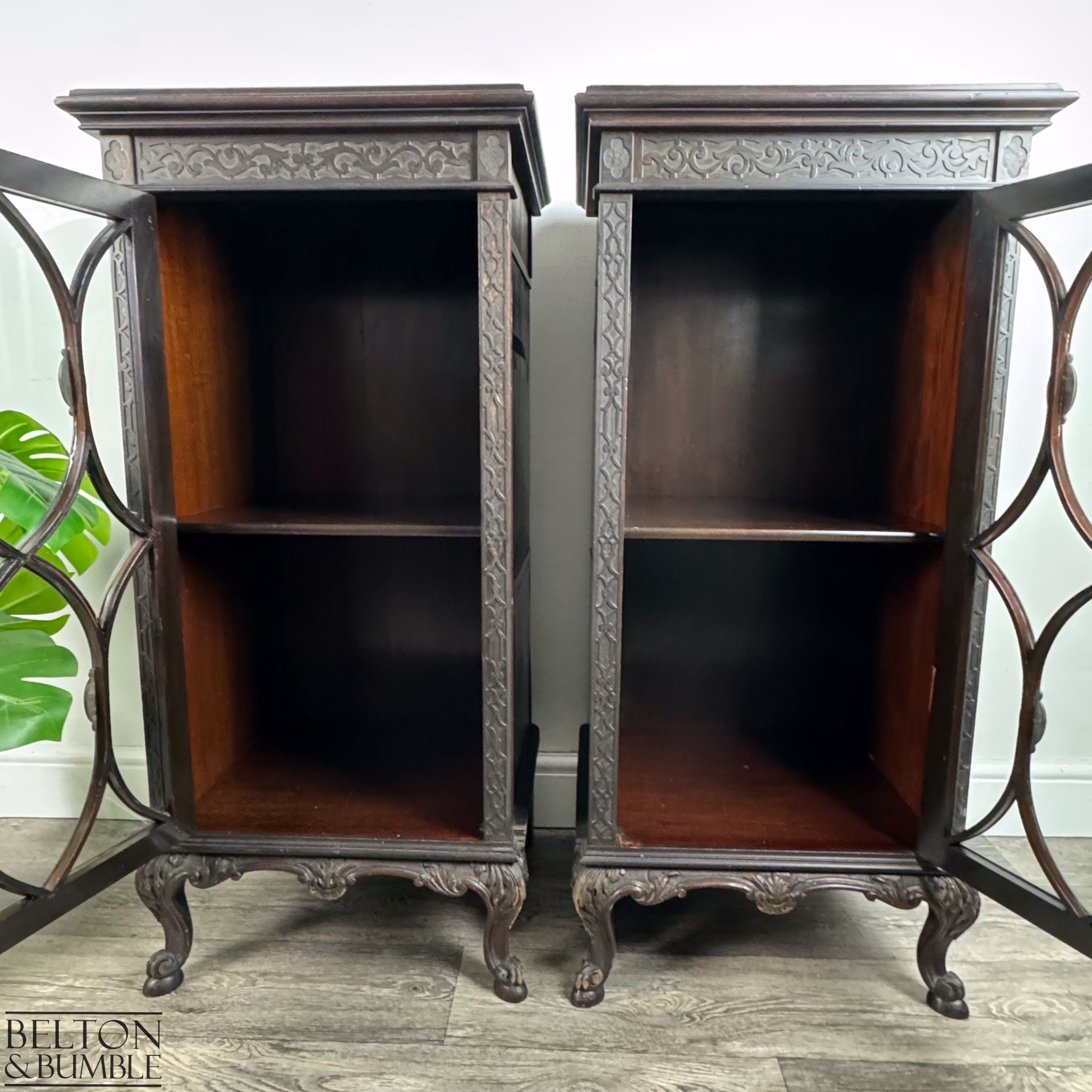 Pair of Tall Victorian Glass Cabinets-Belton & Bumble