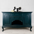 Solid Wood Carved Blue Drinks Cabinet Sideboard