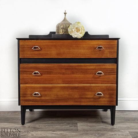 Mid-Century 3-Drawer Chest in Black and Teak-Belton & Butler
