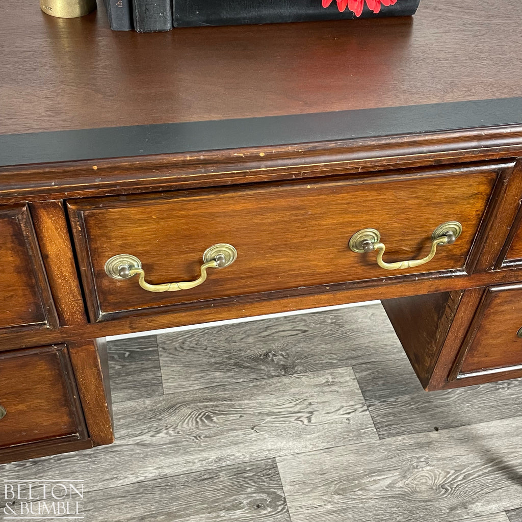 Mahogany Five Drawer Desk / Dressing Table-Belton & Bumble