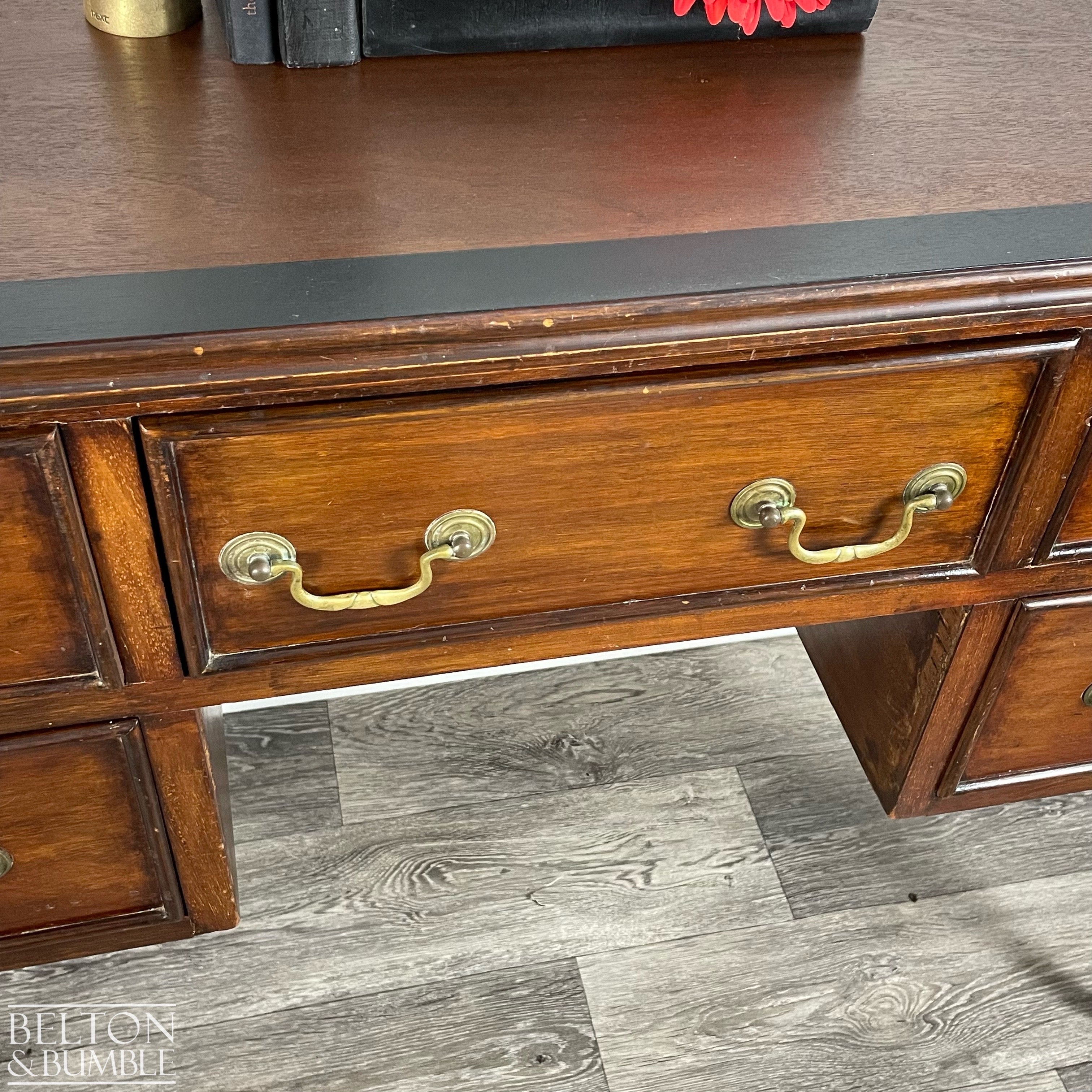 Mahogany Five Drawer Desk / Dressing Table-Belton & Bumble