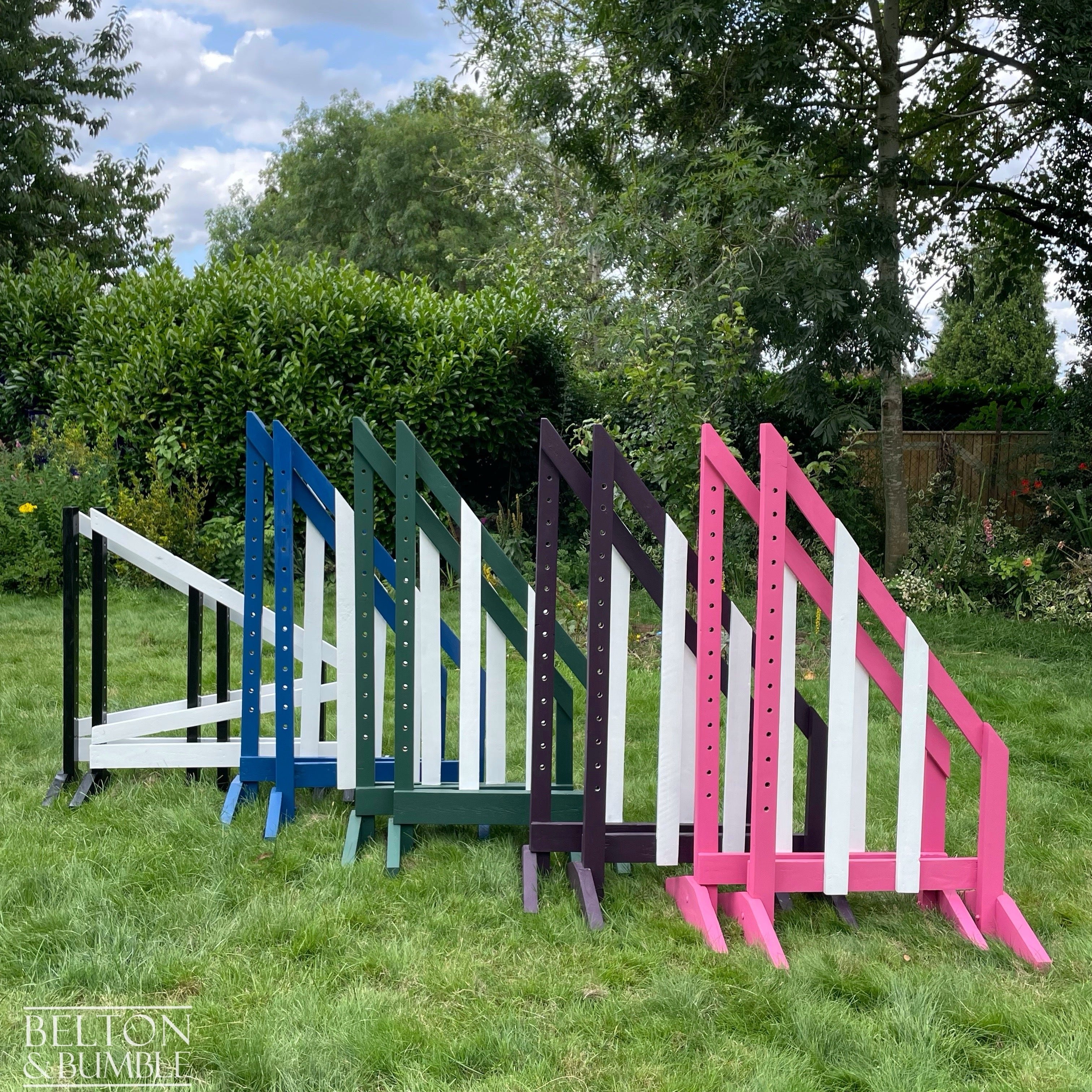 Set of Five Painted Wooden Showjumping Wings & 15 Sets of Metal Cups-Belton & Bumble