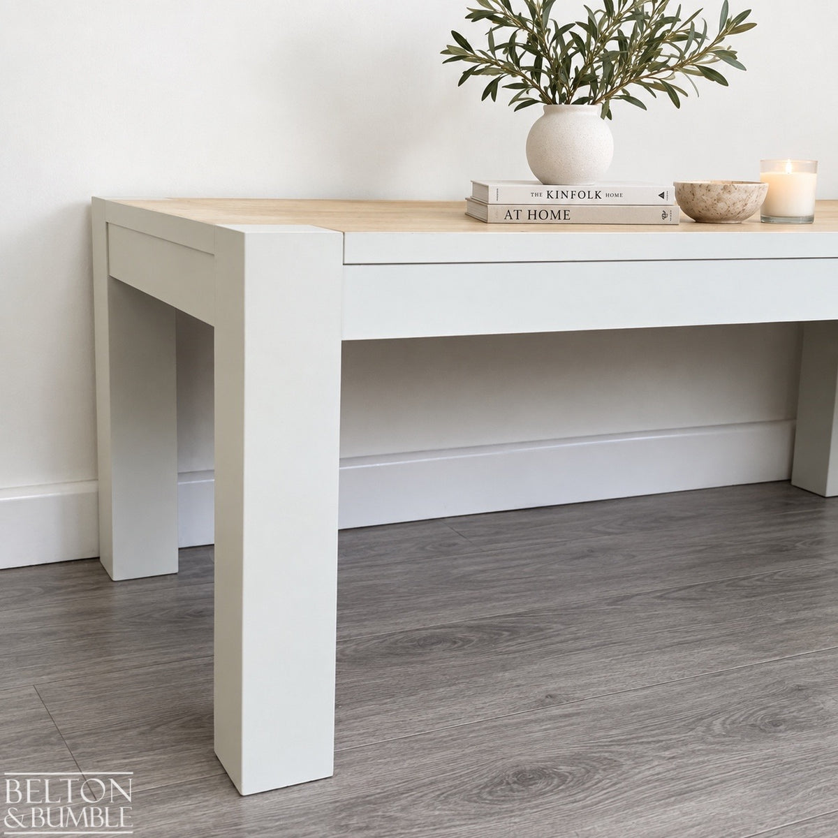 Large Solid Wood Cream Stencilled Coffee Table