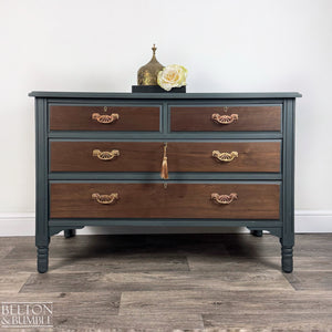 Four Drawer Mahogany & Walnut Chest of Drawers in Green-Belton & Butler