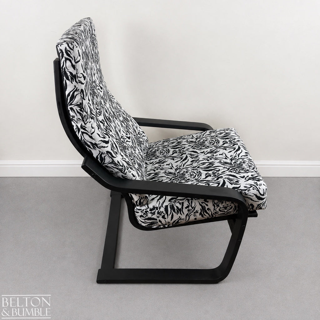 Monochrome Rocker Chair with Tiger Print