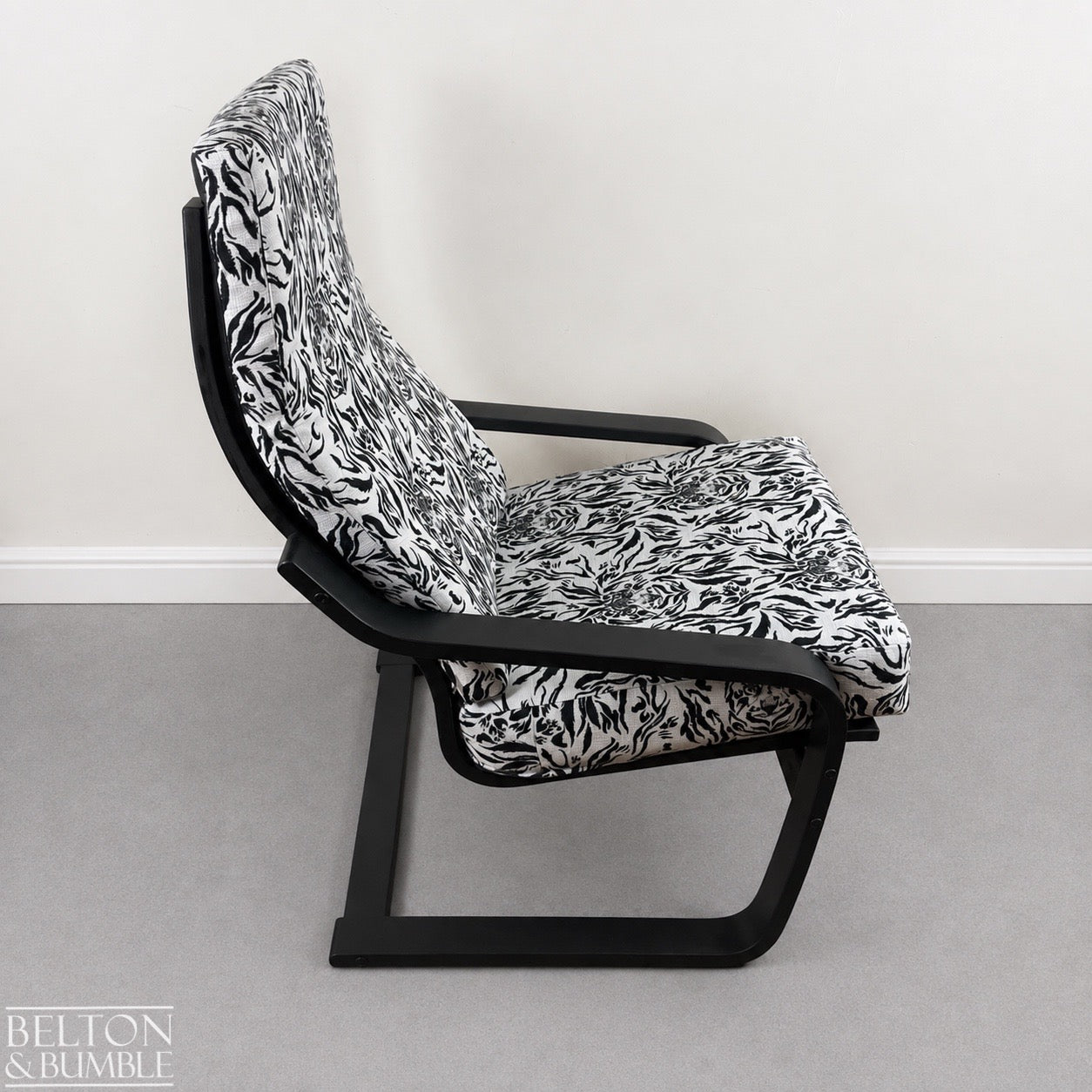 Monochrome Rocker Chair with Tiger Print