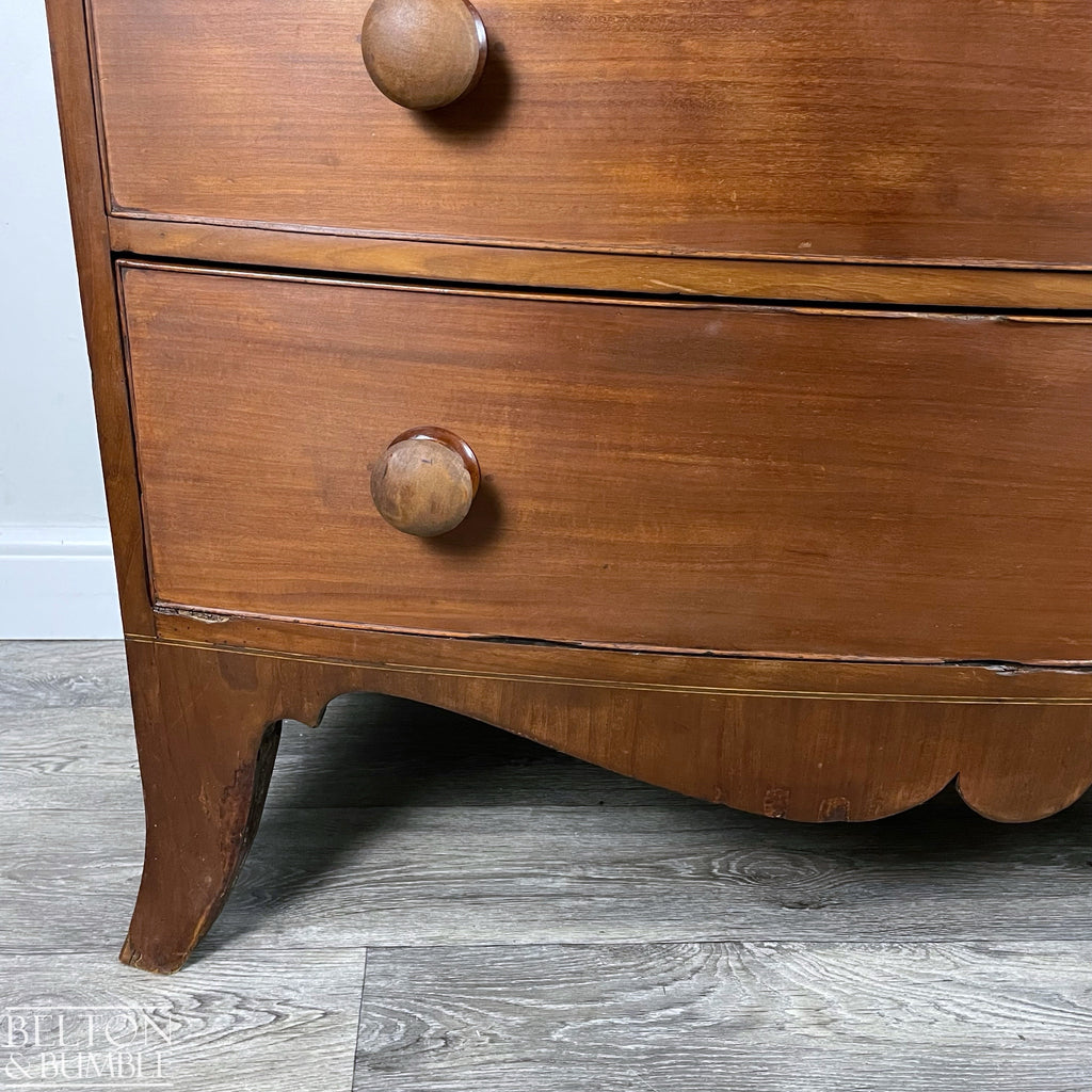 Victorian Bow Fronted Five Drawer Chest of Drawers-Belton & Bumble