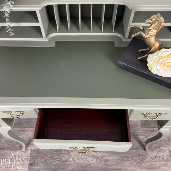 Writing Desk / Dressing Table with Hutch in Sage Green