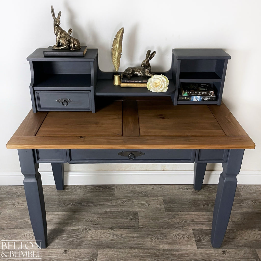 Vintage Pine Computer Office Desk and Chair-Belton & Bumble