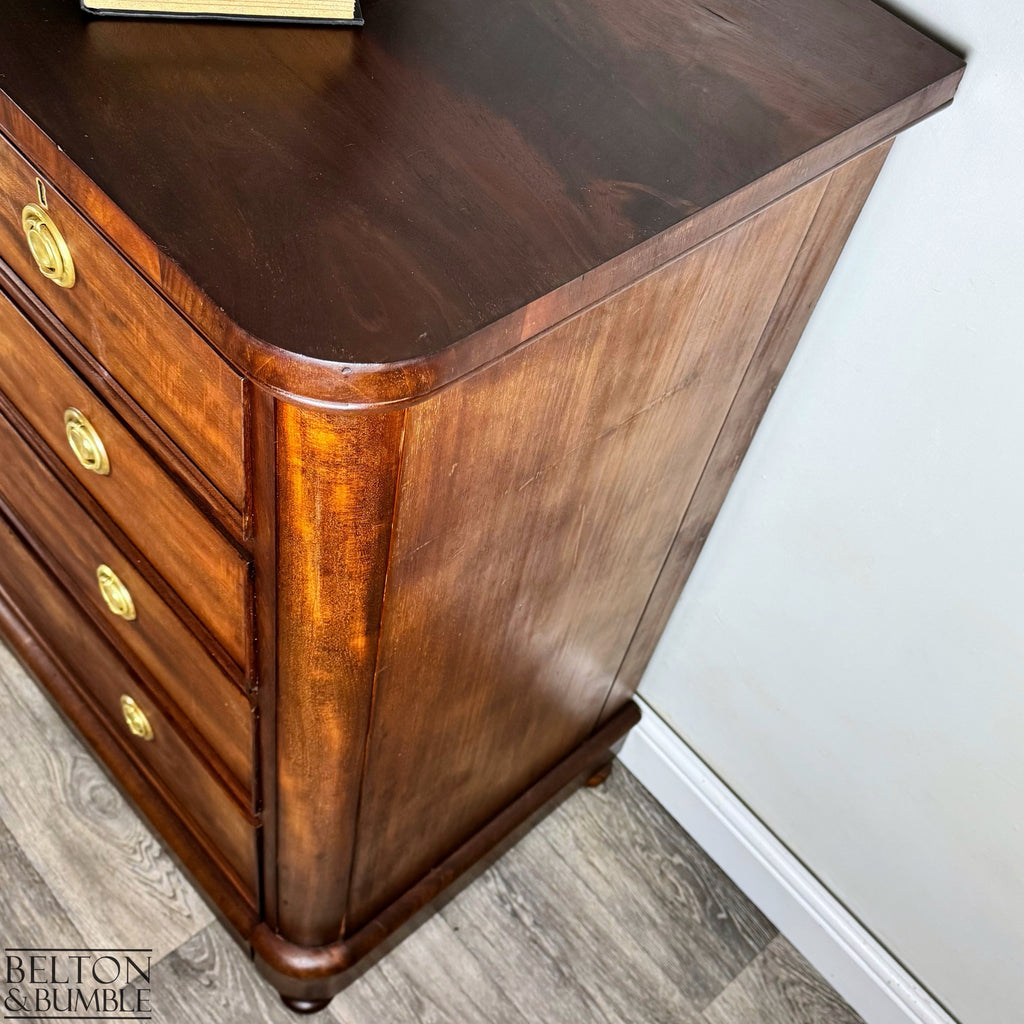 Victorian Mahogany Five Drawer Chest of Drawers-Belton & Bumble