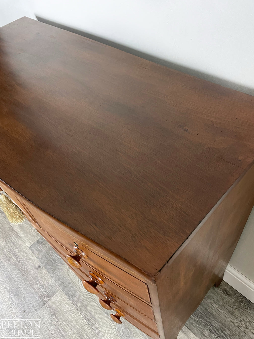 Victorian Bow Fronted Five Drawer Chest of Drawers-Belton & Bumble