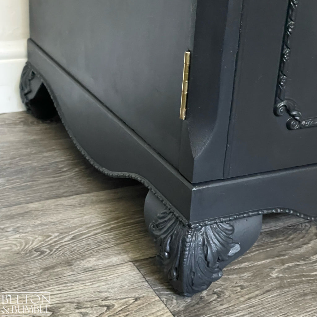 Vintage Double Door Armoire Wardrobe in Black-Wardrobe-Belton & Bumble