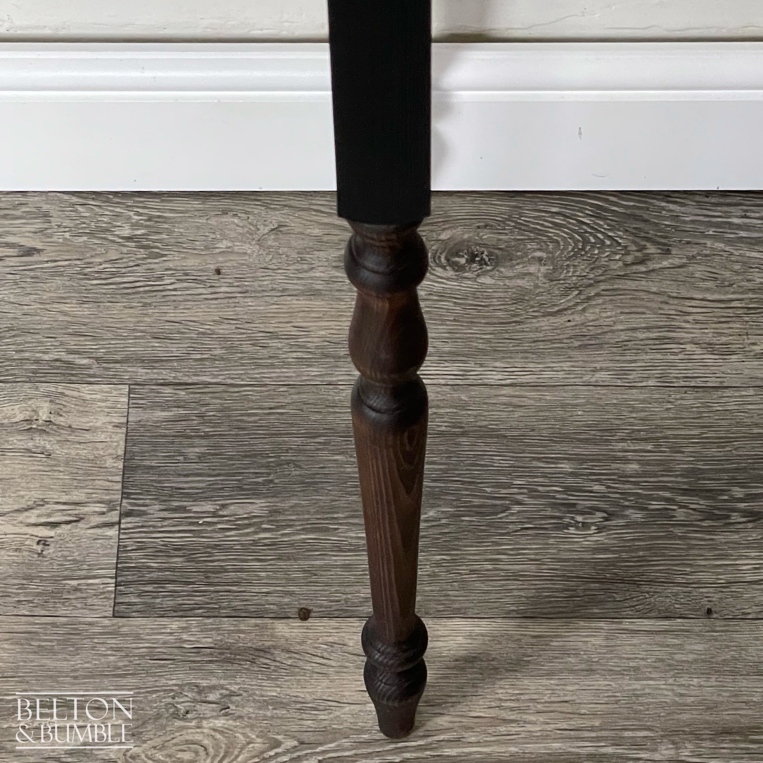 Tall Console or Sofa Table, Bow Fronted with Drawers in Black-Belton & Bumble