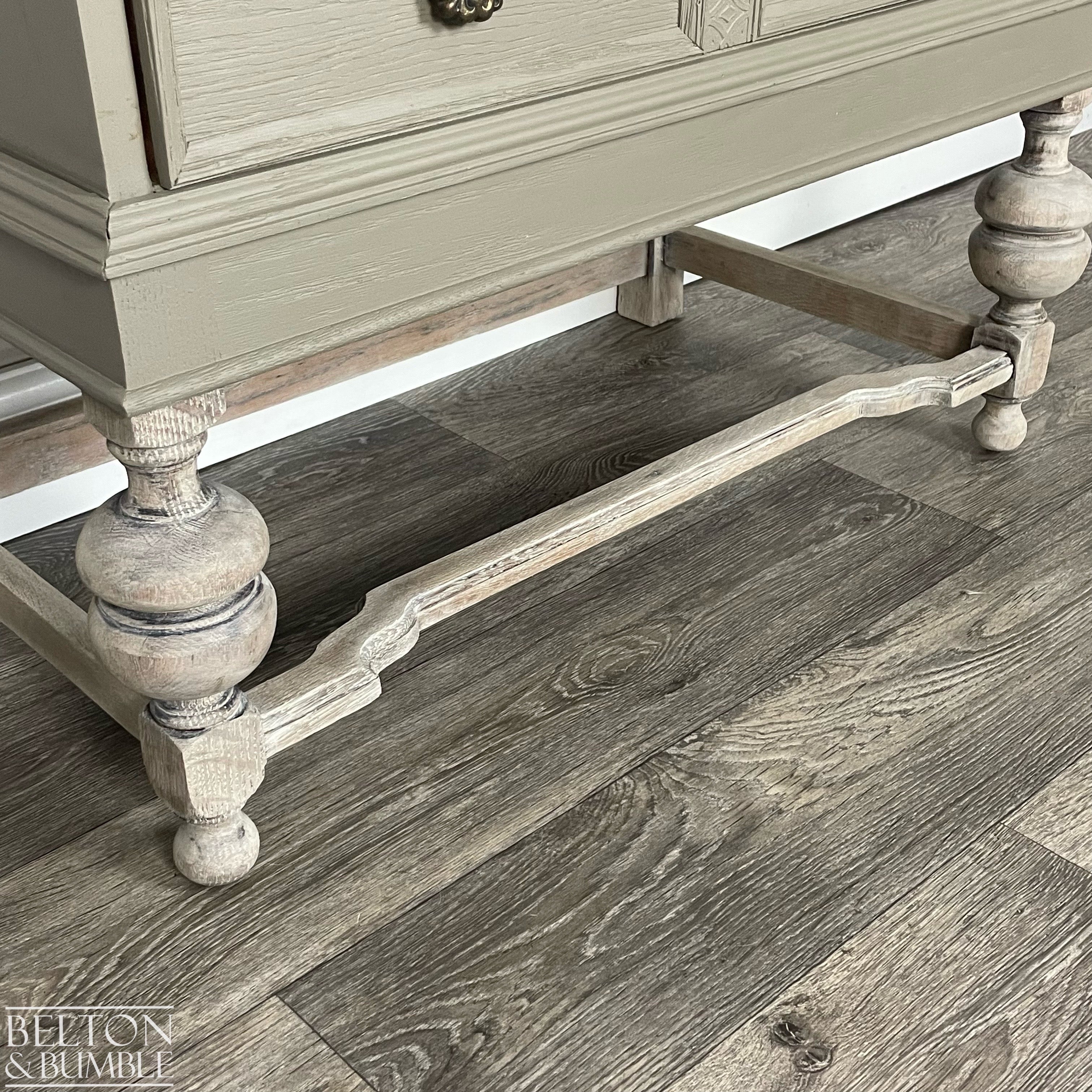 Oak Writing Desk Bureau in Green Grey-Bureau-Belton & Bumble