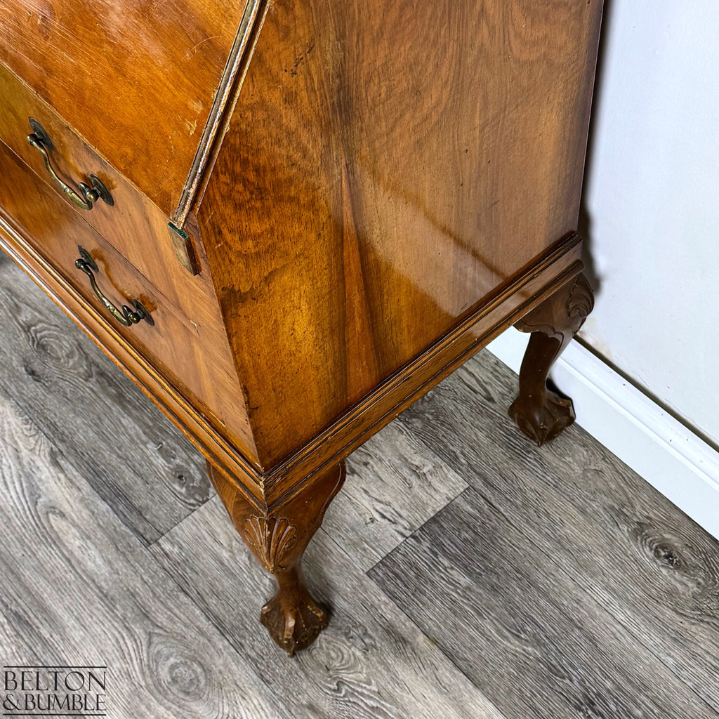 Burr Walnut Bureau Writing Desk-Belton & Bumble