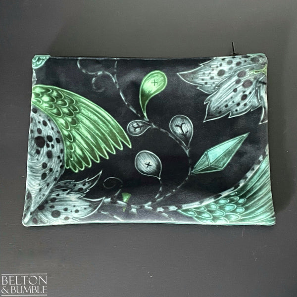 Handmade Make Up / Travel Toiletries Bag in “Animalia Extinct” Fabric by Emma Shipley-Belton & Butler