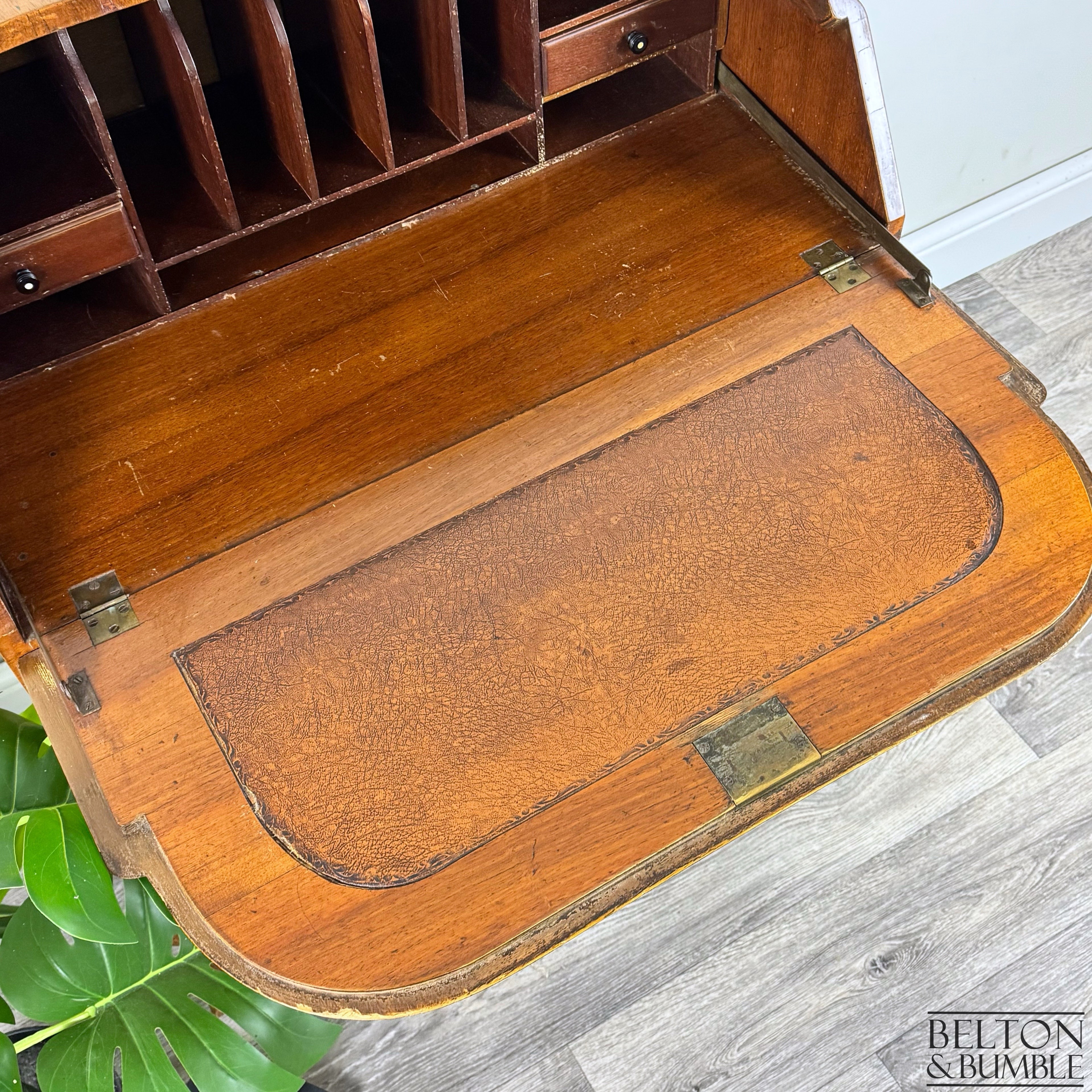 Burr Walnut Bureau Writing Desk-Belton & Bumble