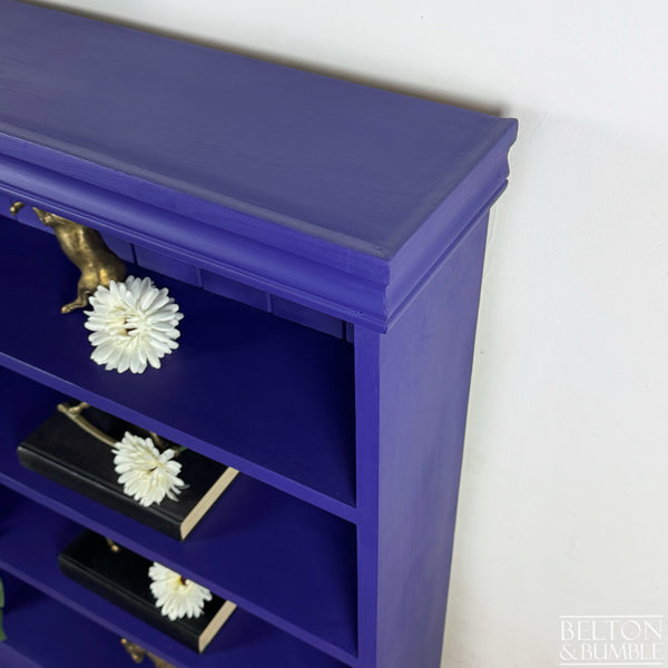 Freestanding Pine Bookcase in Amethyst Purple