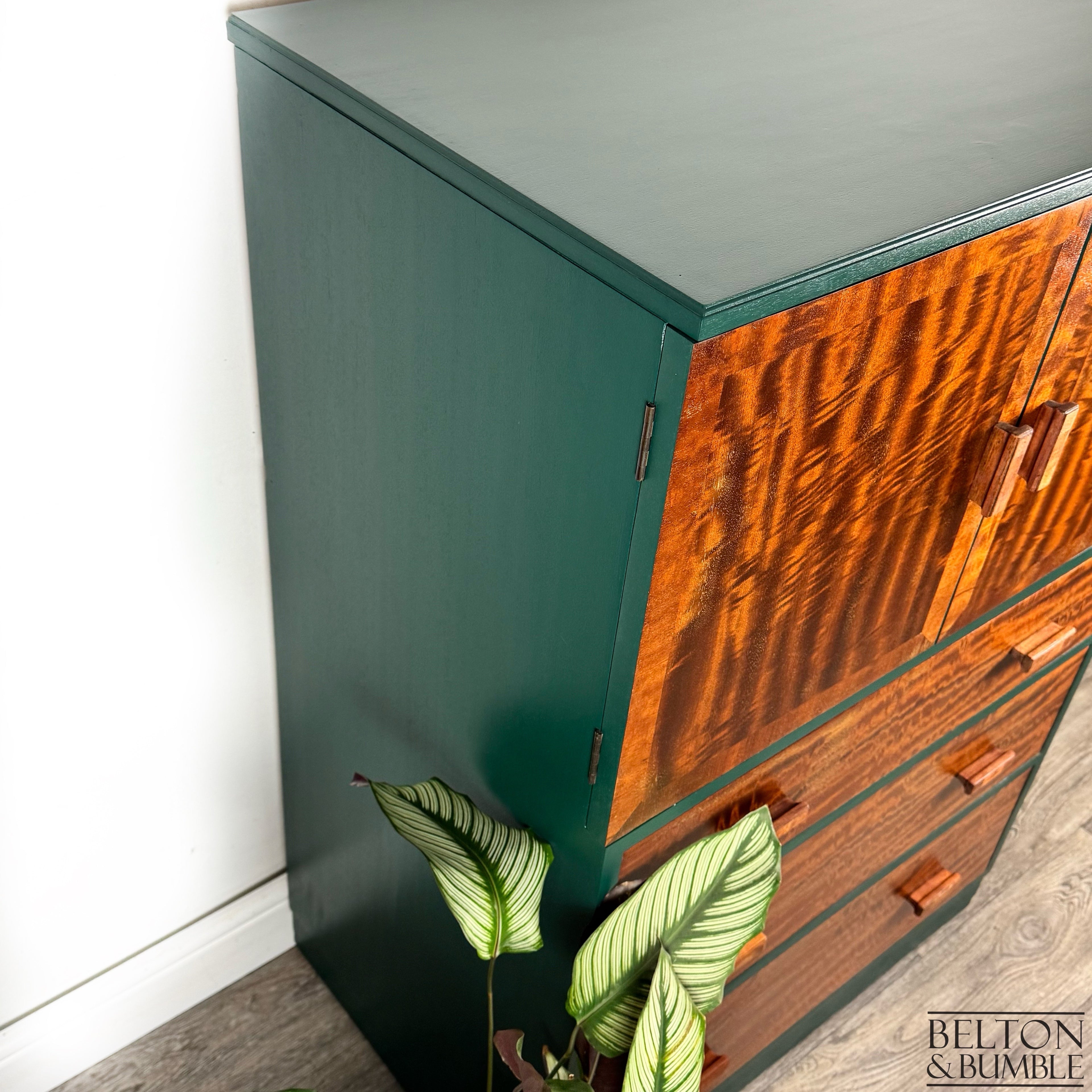Linen Press Storage Cupboard in Green-Belton & Bumble