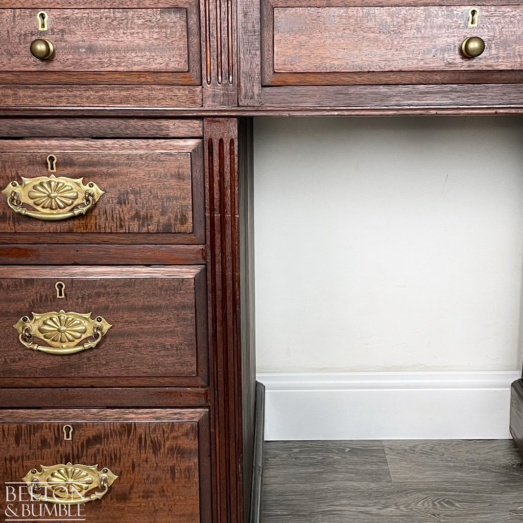 Mahogany Nine Drawer Twin Pedestal Desk-Belton & Bumble