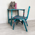 Teal Paint-Splattered Children’s Table & Chair Set