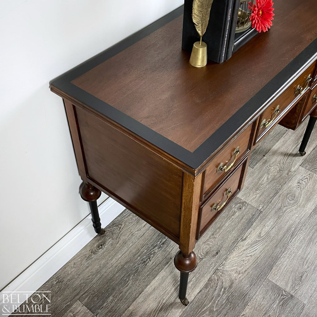 Mahogany Five Drawer Desk / Dressing Table-Belton & Bumble
