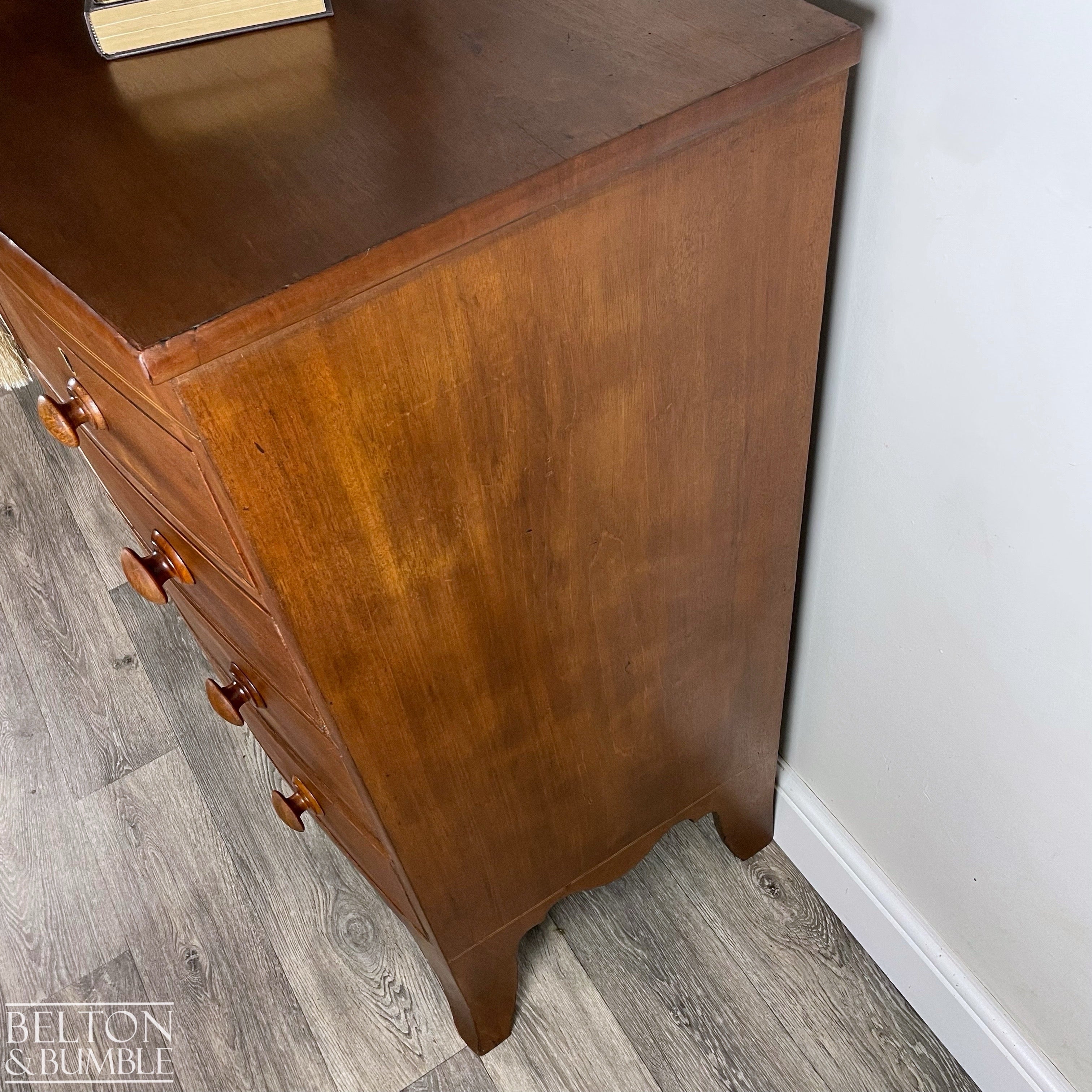 Victorian Bow Fronted Five Drawer Chest of Drawers-Belton & Bumble