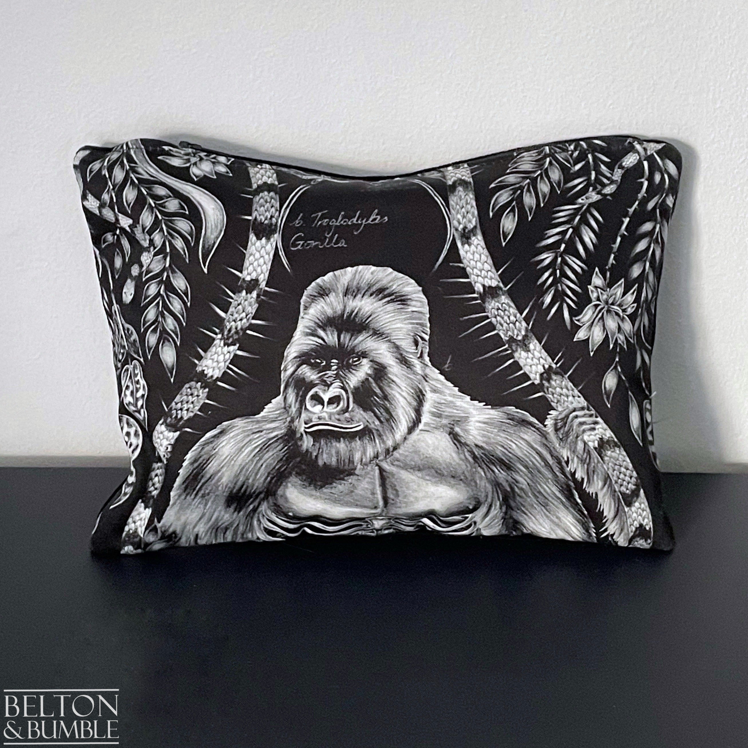 Handmade Make Up / Travel Toiletries Bag in “Silverback” Fabric by Emma Shipley-Belton & Bumble