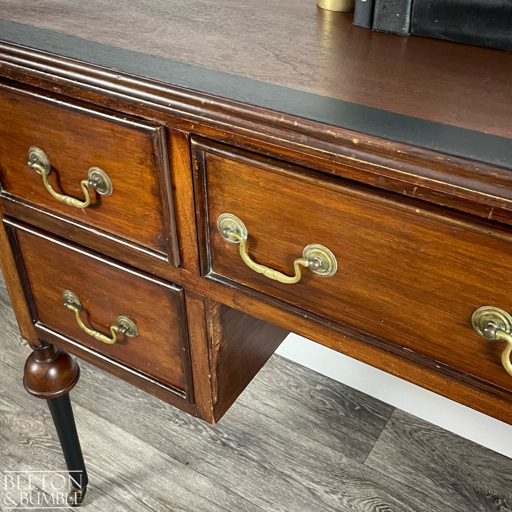 Mahogany Five Drawer Desk / Dressing Table-Belton & Bumble