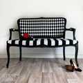 Black and White Louis Style Two Seater Chair-Belton & Bumble