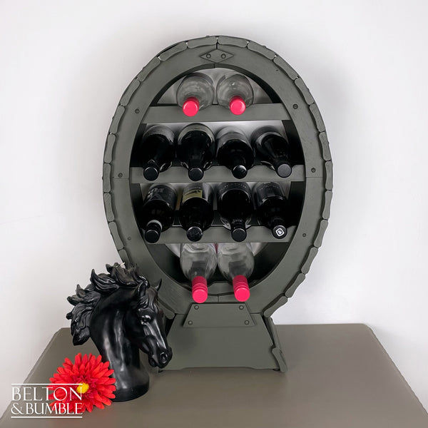 Barrel Style Oval Wine Bottle Rack For Worktop – front view showing overall layout
